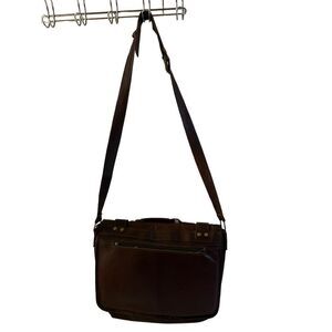 HW Handmade leather messenger bag 15x12"